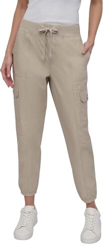 DKNY womens Twill Drawcord Rib Waistband Cargo Jogger in Saudi Arabia