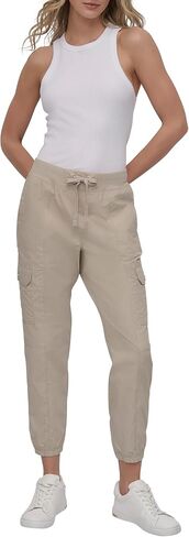 DKNY womens Twill Drawcord Rib Waistband Cargo Jogger in Saudi Arabia