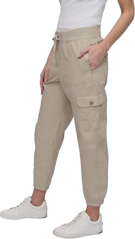 DKNY womens Twill Drawcord Rib Waistband Cargo Jogger in Saudi Arabia