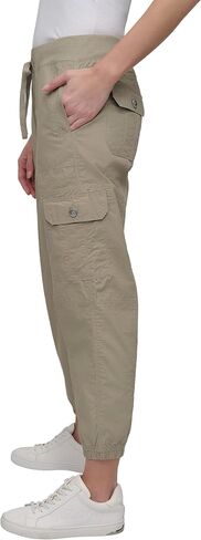 DKNY womens Twill Drawcord Rib Waistband Cargo Jogger in Saudi Arabia