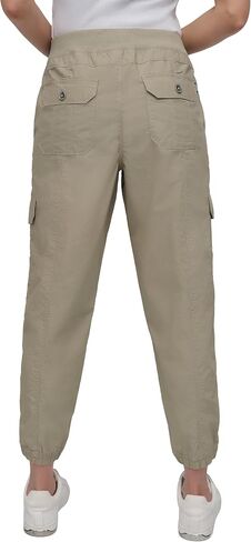 DKNY womens Twill Drawcord Rib Waistband Cargo Jogger in Saudi Arabia