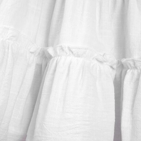 فستان بناتي صغير صيفي بدون أكمام من القطن والكتان فستان بفيونكة للأطفال ملابس غير رسمية in Kuwait