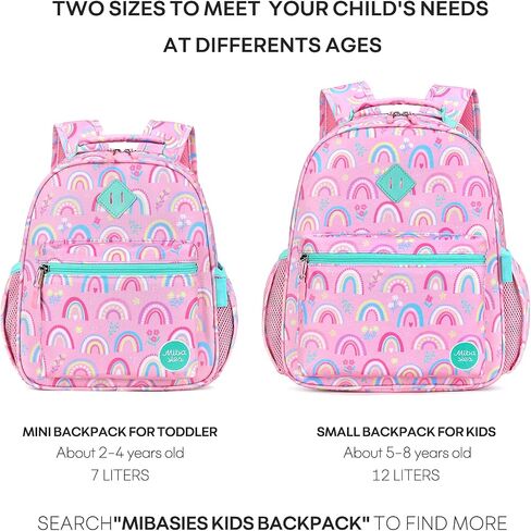 mibasies Toddler Backpack for Girls 2-4, Rainbow Backpack for Preschool Daycare in Saudi Arabia