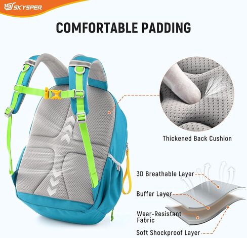 SKYSPER Kids Backpack for School 15" H Kindergarten Elementary Bookbag Children Travel Daypack for Camping in Kuwait