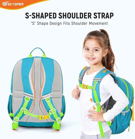 SKYSPER Kids Backpack for School 15" H Kindergarten Elementary Bookbag Children Travel Daypack for Camping in Kuwait