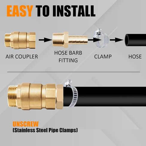 156Pcs Hose Barb Fuel Line Fittings Assortment Kit Barb Splice/Coupler/Female Adapter/Tee/Y Shaped Union/90°Male Elbow Thread 1/8" 3/16" 1/4" 5/16" 3/8" 1/2" Air Hose Fitting with Pipe Clamps for Fuel in Saudi Arabia