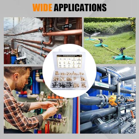 156Pcs Hose Barb Fuel Line Fittings Assortment Kit Barb Splice/Coupler/Female Adapter/Tee/Y Shaped Union/90°Male Elbow Thread 1/8" 3/16" 1/4" 5/16" 3/8" 1/2" Air Hose Fitting with Pipe Clamps for Fuel in Saudi Arabia