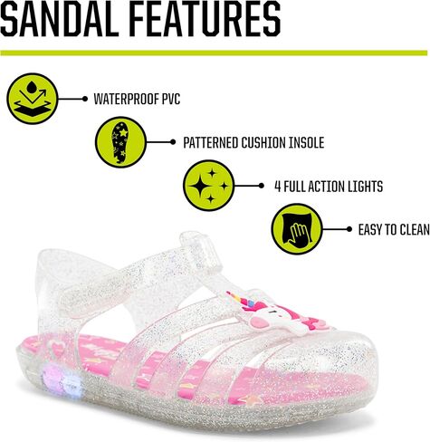 Western Chief Kids Wonder EverGlitter Lighted Sandal with Adjustable Strap and Waterproof Design in Saudi Arabia