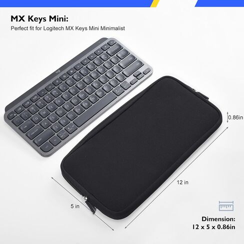 Keyboard Sleeve Case for Logitech Pebble Keys 2 K380s & Logitech K380 Bluetooth Keyboard, Wireless Keyboard Shockproof Protective Travel Neoprene Bag, Black in Saudi Arabia
