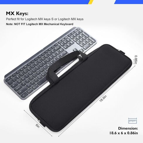 Keyboard Sleeve Case for Logitech Pebble Keys 2 K380s & Logitech K380 Bluetooth Keyboard, Wireless Keyboard Shockproof Protective Travel Neoprene Bag, Black in Saudi Arabia