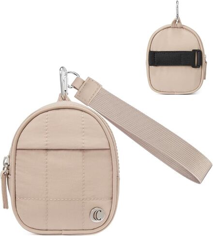 CLUCI Mini Backpack Keychain Wallet Small Change Quilted Coin Purse Cute Puffer Wristlet Pouch with 3 RFID Card Slots in Saudi Arabia