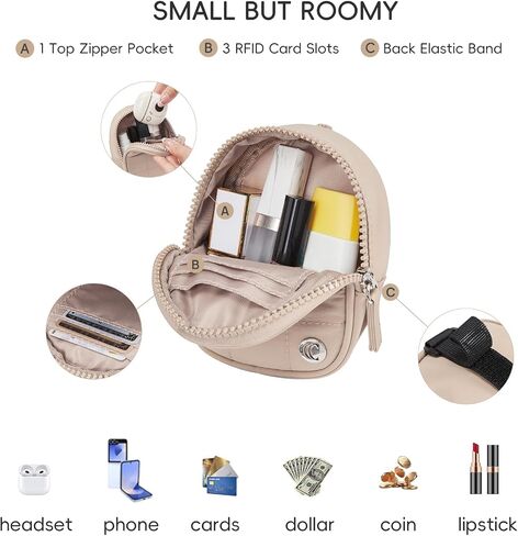 CLUCI Mini Backpack Keychain Wallet Small Change Quilted Coin Purse Cute Puffer Wristlet Pouch with 3 RFID Card Slots in Saudi Arabia