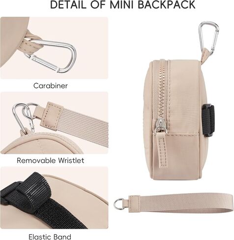 CLUCI Mini Backpack Keychain Wallet Small Change Quilted Coin Purse Cute Puffer Wristlet Pouch with 3 RFID Card Slots in Saudi Arabia