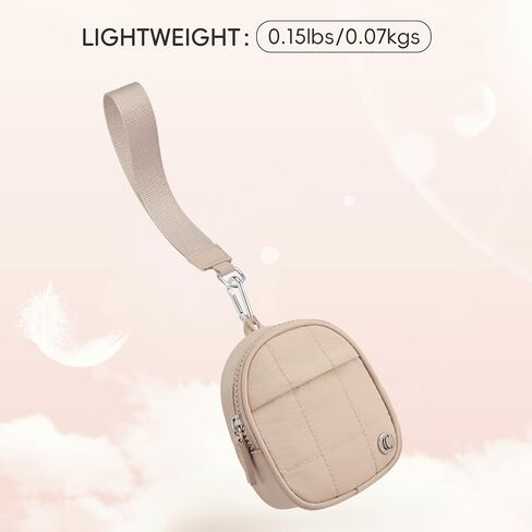 CLUCI Mini Backpack Keychain Wallet Small Change Quilted Coin Purse Cute Puffer Wristlet Pouch with 3 RFID Card Slots in Saudi Arabia