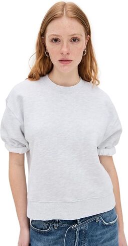 perfectwhitetee Women's Rebecca French Terry 3/4 Puff Sleeve Sweatshirt in Saudi Arabia