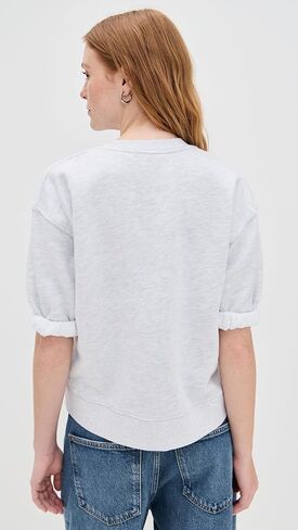 perfectwhitetee Women's Rebecca French Terry 3/4 Puff Sleeve Sweatshirt in Saudi Arabia