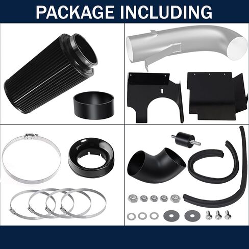 4" Cold Air Intake Kit & Filter Heat Shield for Chevy for GMC 1999-2006 for Silverado for Sierra for Tahoe for Avalanche for Suburban for Yukon for Sierra 1500 2500 V8 4.8L 5.3L 6.0L Red in Kuwait