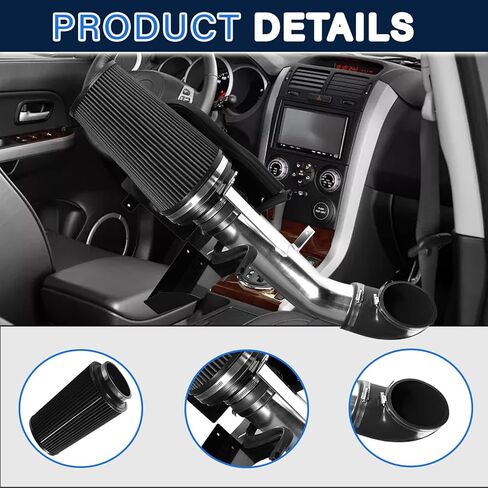 4" Cold Air Intake Kit & Filter Heat Shield for Chevy for GMC 1999-2006 for Silverado for Sierra for Tahoe for Avalanche for Suburban for Yukon for Sierra 1500 2500 V8 4.8L 5.3L 6.0L Red in Kuwait