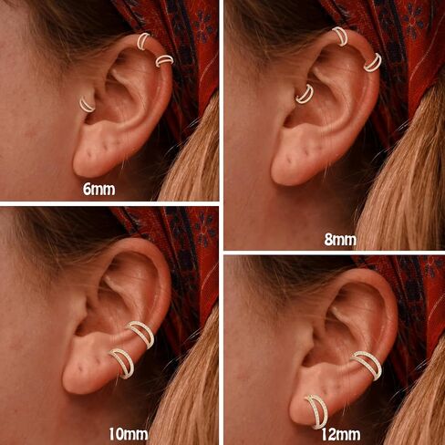 Funlmo مزدوج طوق الأنف خاتم G23 Titanium الحاجز الحلقة 20G 18G CONCH HELIX DAITH ROOK TRAGUS GRATILAGE NIP in Kuwait