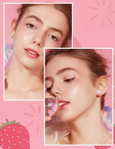 Florideco Hypoallergenic Earrings for Women 316 Surgical Steel Earrings for Sensitive Ears Cute Small Daisy Hoop Earring Heart Flower Strawberry Rainbow Pearl Flat Back Earring Sets in Saudi Arabia