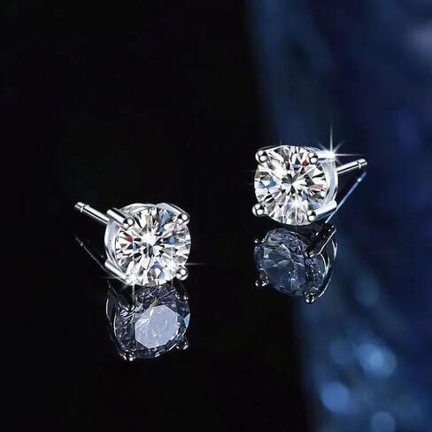 ترصيع أقراط Moissanite ، 0.5-3CT D COLL ROUL CULT ACTION DACERNT STRINGS ، 18K GOLD مطلي 925 الفضة الاسترليني ، خفيفة الوزن ، هدية فالنتين للزوجة للنساء الرجال in Kuwait