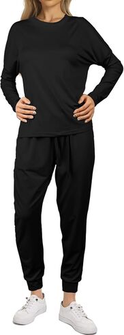 Women's Fall 2 Piece Sweatsuits Lounge Outfit Long Sleeve Crewneck Pullover Tops High Waisted Pants Set Tracksuit in Saudi Arabia