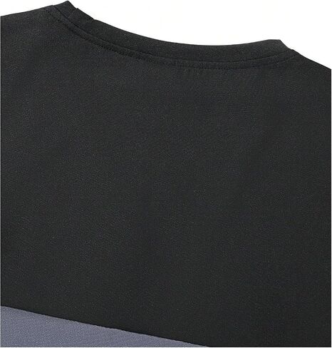 Men's Color Block Gym Workout Tank Top Round Neck Sleeveless Muscle Shirts Cut Off Shirt in Saudi Arabia