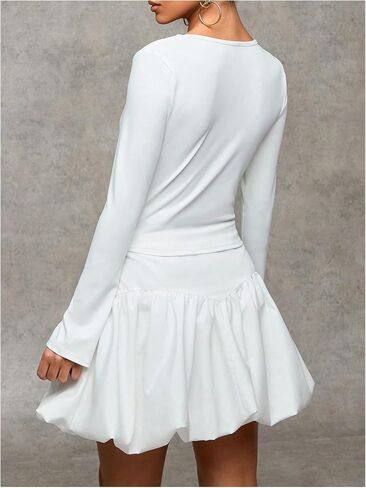 Verdusa Women's Y2k Mini Bubble Skirt Ruched Flared Short Puff Skirts in Saudi Arabia
