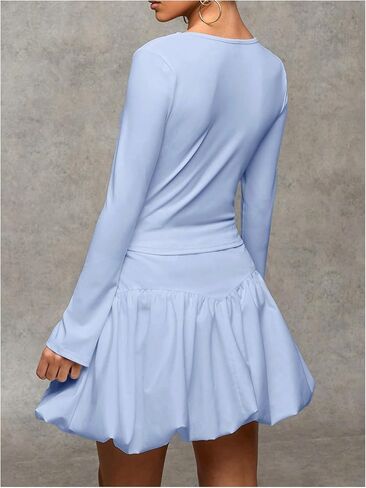 Verdusa Women's Y2k Mini Bubble Skirt Ruched Flared Short Puff Skirts in Saudi Arabia