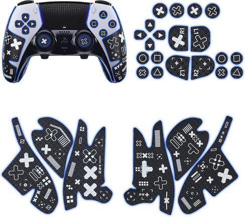 Controller Performance Grips compatible PlayStation 5 DualSense Controller,PS5 Anti-slip stickers tape,Sweat-Absorbent Cover Skin,Black Print in Kuwait