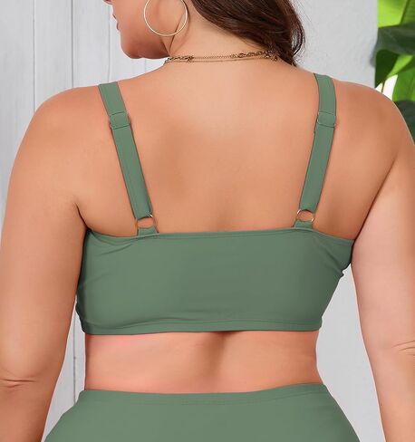 Women Plus Size Bikini Top Push Up Knot Front Bikini Top Only Bathing Suit Tops for Women Large Bust Full Coverage 2025 in Kuwait