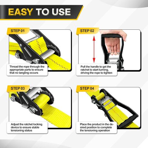 2 Pack Car Tie Down Straps with Twist Buckle Hooks, 2 inch x 96 inch Axle Mounting Combo Strap with Spring Hook Ratchet 3,300 lbs Safe Working Load, Towable Cars, Race Cars, Trucks, ATV/UTV/SUV in Saudi Arabia