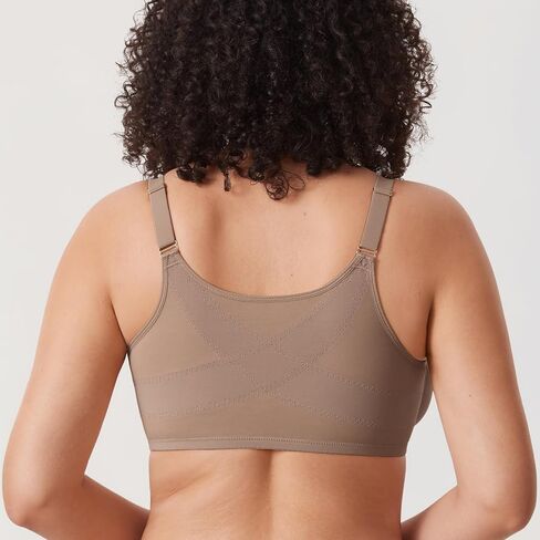 DELIMIRA Women's Cosnufy Posture Front Closure Bras Sheer Mesh Plus Size Underwire Unlined Bra in Saudi Arabia