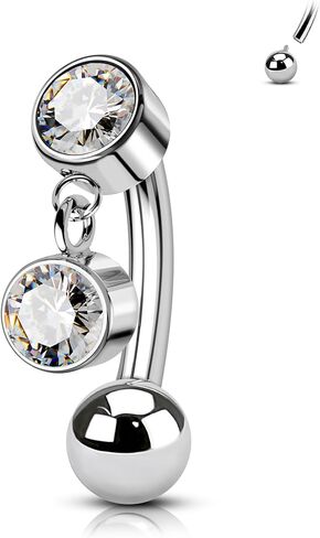 COCHARM Cute Titanium Rook Earrings Dangle 16g Silver Surgical Steel Rook Piercing Jewelry 6mm 8mm Eyebrow Rings Dangling Eyebrow Barbell Threaded Dainty Rook Bar Nickel Free in Saudi Arabia