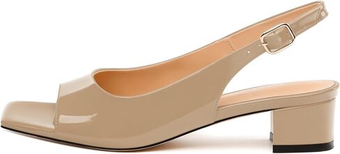 Womens Low Heel Slingbacks, Square Peep Toe Block Heel Sandals for Women, Comfort Heeled Casual Shoes in Saudi Arabia