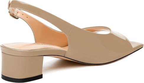 Womens Low Heel Slingbacks, Square Peep Toe Block Heel Sandals for Women, Comfort Heeled Casual Shoes in Saudi Arabia
