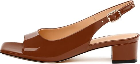 Womens Low Heel Slingbacks, Square Peep Toe Block Heel Sandals for Women, Comfort Heeled Casual Shoes in Saudi Arabia