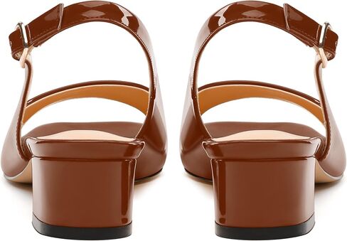 Womens Low Heel Slingbacks, Square Peep Toe Block Heel Sandals for Women, Comfort Heeled Casual Shoes in Saudi Arabia