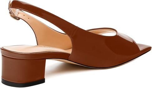 Womens Low Heel Slingbacks, Square Peep Toe Block Heel Sandals for Women, Comfort Heeled Casual Shoes in Saudi Arabia