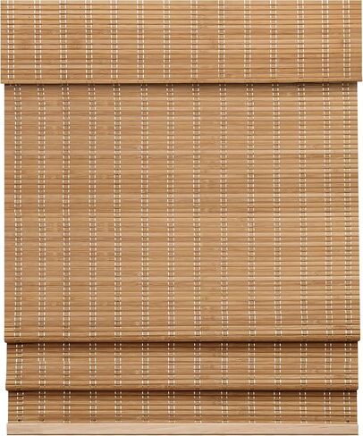 LazBlinds Cordless Bamboo Roman Shades, Light Filtering Window Treatment, Roll Up Bamboo Blinds for Windows, 35'' W x 60'' H in Saudi Arabia