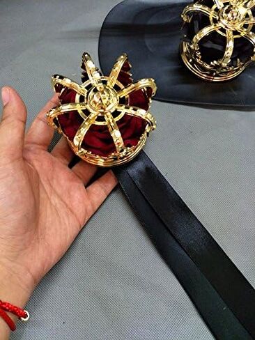 Qhome Christmas Lolita King Queen Roses Stereo Crown Photography Cosplay Hairs Accessories With Alligator Clip and Ribbon in Saudi Arabia