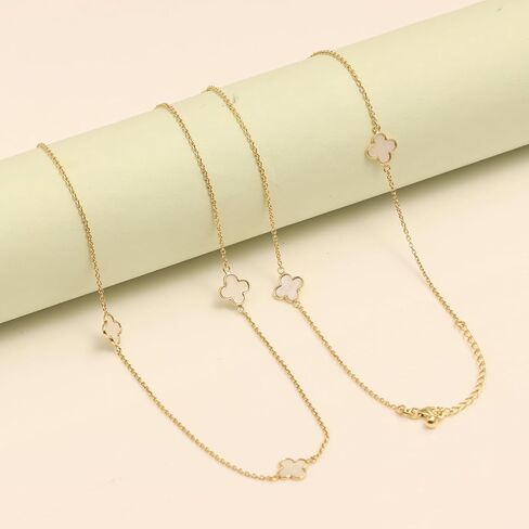 LeCalla Pendant Necklaces for Women | 925 Sterling Silver 14K Gold-Plated Antique Mother of Pearl, Heart & Clover Necklaces | Jewelry Gifts for Mother’s Day & Special Occasions in Saudi Arabia
