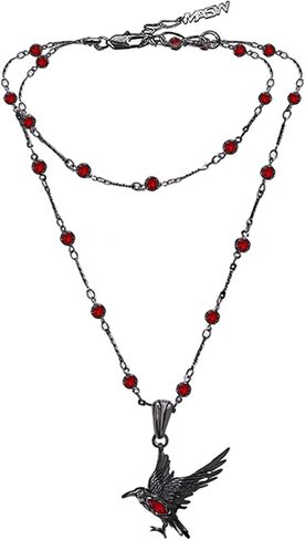 Glamorous Black Crow pendant necklace with Gothic vibe long necklace ladies fashion accessory M3357 in Kuwait