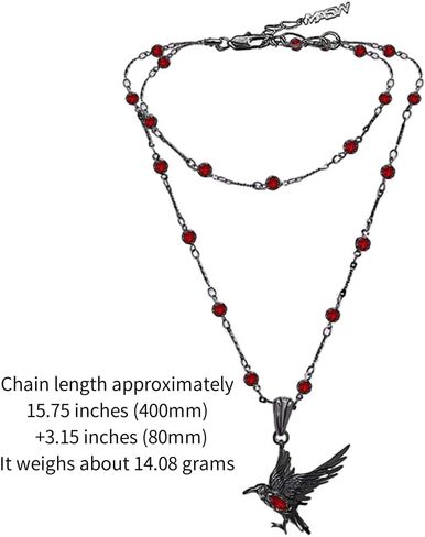 Glamorous Black Crow pendant necklace with Gothic vibe long necklace ladies fashion accessory M3357 in Kuwait