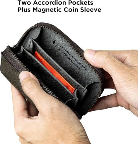ALPAKA Hub Zip Pocket Black Axoflux 300D - Zipper Wallet - Card Organizer - Fits Up To 30 Cards - Two Accordion Storage Sections - Magnetic Closure Coin Pouch - HUB Accessories Compatible in Saudi Arabia