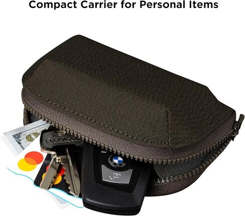 ALPAKA Hub Zip Pocket Black Axoflux 300D - Zipper Wallet - Card Organizer - Fits Up To 30 Cards - Two Accordion Storage Sections - Magnetic Closure Coin Pouch - HUB Accessories Compatible in Saudi Arabia