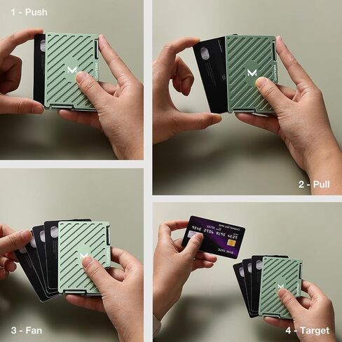 Womens Metal Wallet ، حامل بطاقة الحد الأدنى مع حزام نقدي ، محفظة جيب أمامية نحيفة ، حظر RFID ، الأخضر ، LK-09 in Kuwait