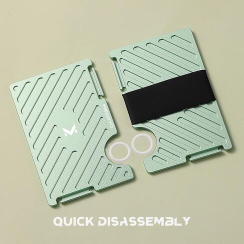 Womens Metal Wallet ، حامل بطاقة الحد الأدنى مع حزام نقدي ، محفظة جيب أمامية نحيفة ، حظر RFID ، الأخضر ، LK-09 in Kuwait