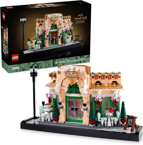 أيقونات Lego French Café Paris Kit - DIY مجموعة للبالغين - غرفة نوم قابلة للتحصيل والديكور المنزلي - عرض للمنزل أو المكتب - هدية لمحبي القهوة - 10362 in Saudi Arabia