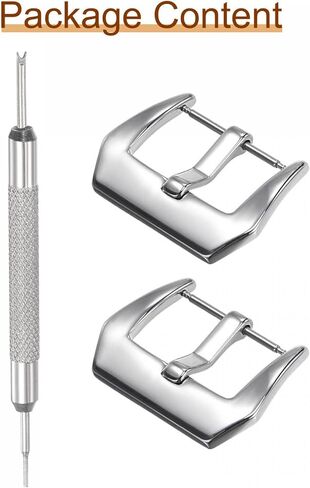 uxcell Watch Strap Clasp Replacement Set, Stainless Steel Polished PVD Buckle, Silver Tone for 22mm Width Watch Bands with Spring Bar Remover in Saudi Arabia